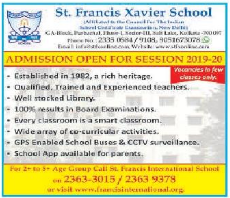 Admission open in St Francis Xavier School